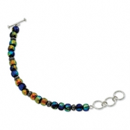 Picture of Sterling Silver Dichroic Glass Beaded 8in Toggle Bracelet