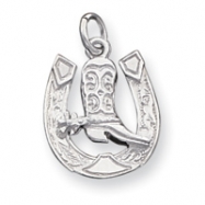 Picture of Sterling Silver Horseshoe with Boot Charm