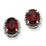 Picture of Sterling Silver 2.10Garnet Earrings