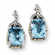 Picture of Sterling Silver w/14k 2.80Sky Blue Topaz Earrings