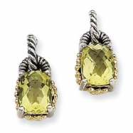 Picture of Sterling Silver w/14k 2.00Lemon Quartz Earrings