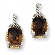 Picture of Sterling Silver w/14k 2.00Smokey Quartz Earrings