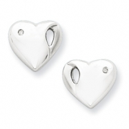 Picture of SS White Ice .01ct. Diamond Heart Earrings