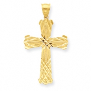 Picture of 14K Diamond-cut Diagonal Lined Cross Pendant