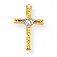 Picture of 14k & Rhodium Diamond-cut Cross Pendant