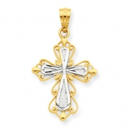 Picture of 14k & Rhodium Cross Pendant