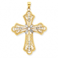 Picture of 14K & Rhodium Filigree Cut-Out Cross Pendant