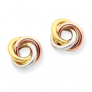 Picture of 14k Tri-color Twisted Knot Earrings