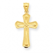 Picture of 14K Diamond-cut Beveled Edges Cross Pendant