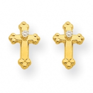 Picture of 14k Cross CZ Post Earrings