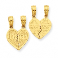 Picture of 14K Reversible Break apart Mizpah Heart Pendant