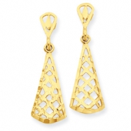 Picture of 14K Diamond-cut Inverted Fan Dangle Post Earring