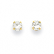 Picture of 14k 4mm Round CZ Post Earrings