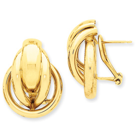 Picture of 14k Polished Fancy Omega Back Post Earrings