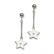 Picture of Stainless Steel Polished Stars w/ CZ Post Dangle Earrings