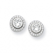 Picture of Sterling Silver & CZ Polished Post Earrings