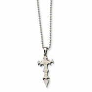 Picture of Stainless Steel Cross Daggar Pendant 22in Necklace chain