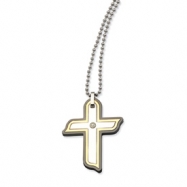 Picture of Stainless Steel Black & Gold-plated Cross 22in Necklace chain