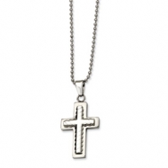 Picture of Stainless Steel Cross Pendant 24in Necklace chain