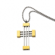 Picture of Stainless Steel Polished Gold-plated Cross Pendant 20in Necklace chain