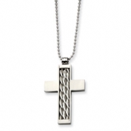 Picture of Stainless Steel Silver Inlay Cross 24in Necklace chain