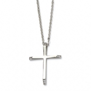 Picture of Stainless Steel CZ Cross Pendant 22in Necklace chain