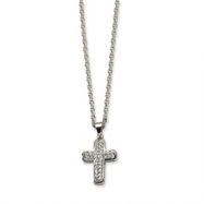 Picture of Stainless Steel Crystal Cross Pendant 22in Necklace chain