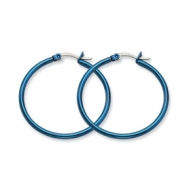 Picture of Stainless Steel Blue 32mm Hoop Earrings