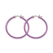 Picture of Stainless Steel Pink 32mm Hoop Earrings