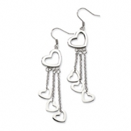 Picture of Stainless Steel Polished Hearts Dangle Earrings