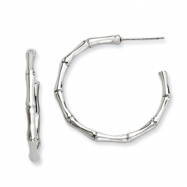 Picture of Stainless Steel Polished Bamboo J Hoop Earrings