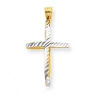 Picture of 10k & Rhodium Cross Pendant