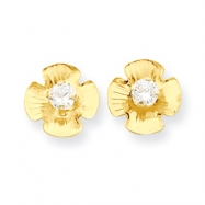 Picture of 14k Flower 2.5mm CZ Post Earrings