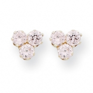 Picture of 14k Pink CZ Post Earrings