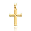 14K Yellow Gold Large Simple Polished Cross Pendant