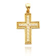 14K Yellow Gold Square Greek Filigree Cross Pendant