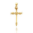 14K Yellow Gold Nail Cross Pendant