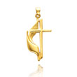 14K Yellow Gold Methodist Cross Charm