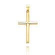 14K Yellow Gold Simple Polished Cross Pendant