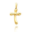 14K Yellow Gold Polished Free Form Cross Pendant