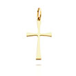 14K Yellow Gold Thin Polished Cross Pendant