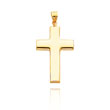 14K Yellow Gold Smooth Large Cross Pendant