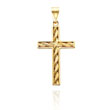 14K Yellow Gold Rope Cross Pendant