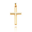 14K Yellow Gold Medium Simple Hollow Cross Pendant