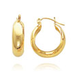 14K Yellow Gold 6.50x18mm Fancy Hoop Earrings