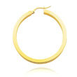 14K Yellow Gold 3x40mm Square Tube Hoops