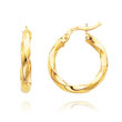 14K Yellow Gold 3.25x15mm Twisted Hoops