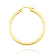 14K Yellow Gold 2x30mm Square Tube Hoops