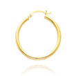 14K Yellow Gold 2.5x30mm Classic Hoops