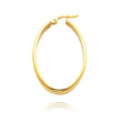 14K Yellow Gold 3.50mm Large Oval Classic Hoops